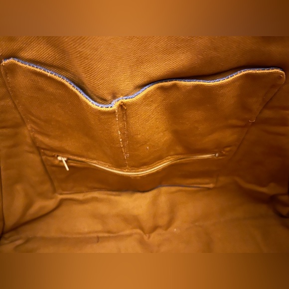 HANDMADE CANVAS Tote - perfect for the beach, YARD TOOLS, LOGS, one of a kind! - Picture 5 of 13